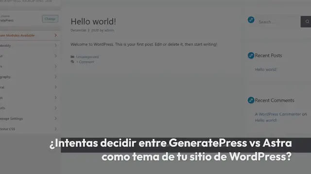 Video thumbnail for GeneratePress vs Astra: ¿Qué tema de WordPress deberías usar en el 2021?