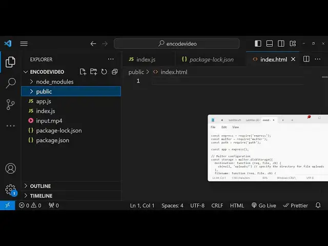 Video thumbnail for Node.js Express Project to Upload Files to Server Using Multer Library in Browser