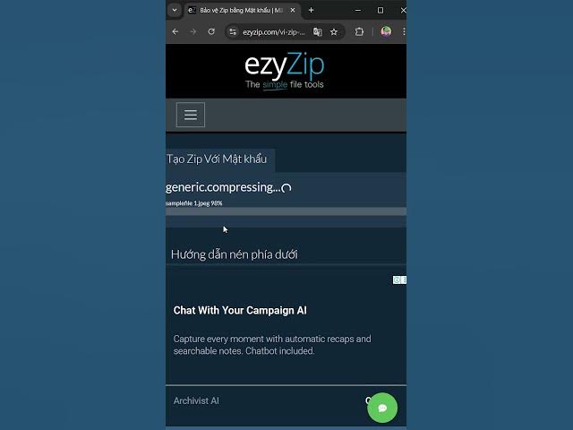 Video thumbnail for 📦 Tạo Tệp ZIP Được Bảo Vệ Bằng Mật Khẩu Trực Tuyến │ Không Cần Cài Đặt Phần Mềm