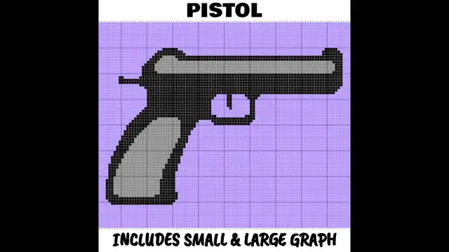 Video thumbnail for Pistol C2C & Tapestry Crochet Pattern & Chart by Magic Yarn Pixels
