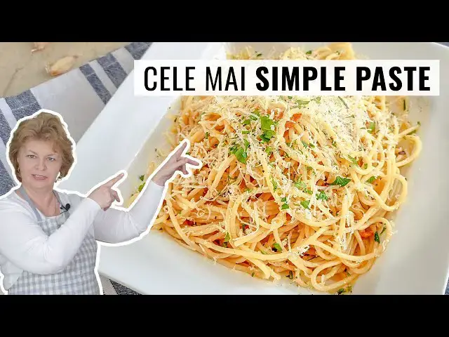 Video thumbnail for 🍝 SPAGHETE + USTUROI + ULEI de MĂSLINE. Rețeta italiană "Pasta all'aglio e olio"
