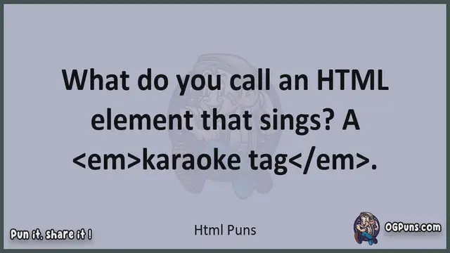 Video thumbnail for Html - Jokes, Puns, Wordplays, and Laughter