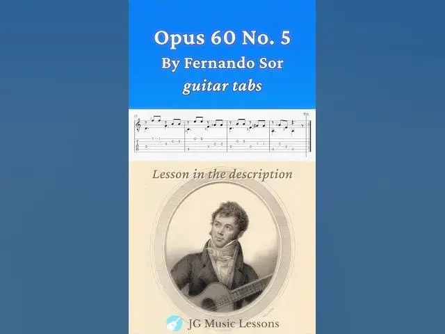Video thumbnail for Opus 60 No. 5 by Sor guitar tabs 🎸
