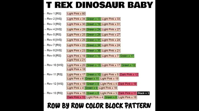 Video thumbnail for T-Rex Dinosaur Baby C2C & Tapestry Crochet Pattern & Chart | Magic Yarn Pixels