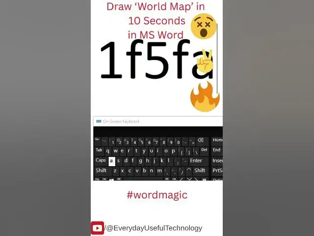 'Video thumbnail for Draw World Map in MS Word quickly with this shortcut key #mswordtricks #mswordshortcuts #msword'