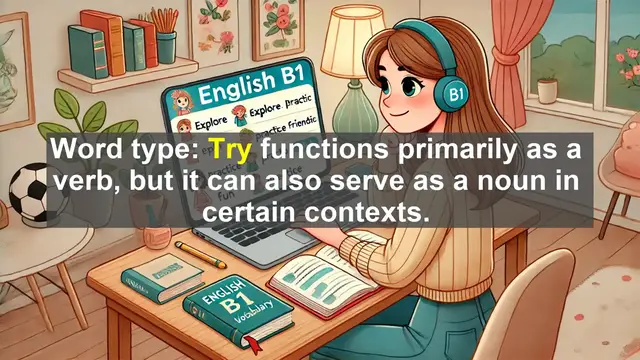 Video thumbnail for 2500 Must Know CEFR B1 Vocabulary - The Power of 'Try': Mastering a Versatile English Word