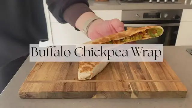 Video thumbnail for Buffalo Chickpea Wrap