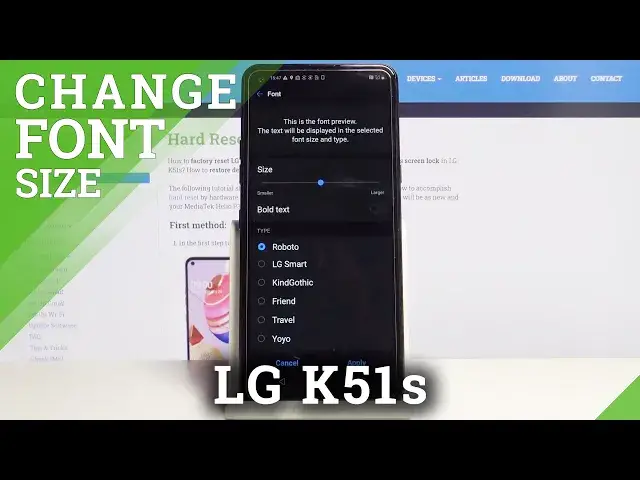 'Video thumbnail for How to Change Font Size in LG K51s – Font Settings'