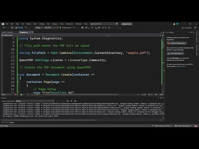 Video thumbnail for C# .NET Example to Create PDF Document From Text and Images Using QuestPDF Library in Visual Studio