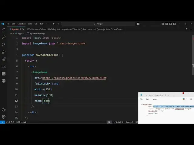 Video thumbnail for React.js Tutorial to Zoom & Magnify Over Images on Hover Using react-image-zooom Library in JSX