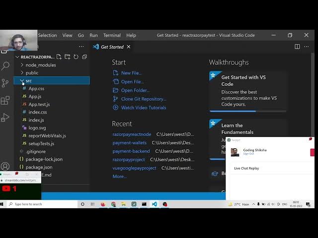 Video thumbnail for Build React.js RazorPay Payment Gateway Integration in Browser Using Node.js & Express [LIVE]