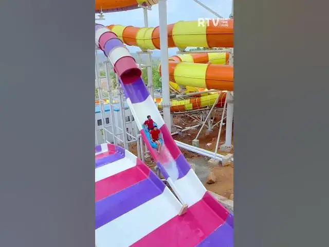 Video thumbnail for 2 Person - NEW WATER SLIDE - #shorts #waterpark #shortvideo