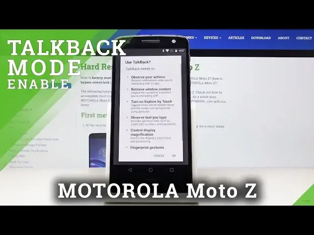 'Video thumbnail for How to Enable Talkback in MOTOROLA Moto Z – Switch On / Off Screen Reader'