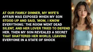 'Video thumbnail for My Wife’s Affair Exposed at Our Family Dinner. My Son's Revelation Destroyed Her World.'