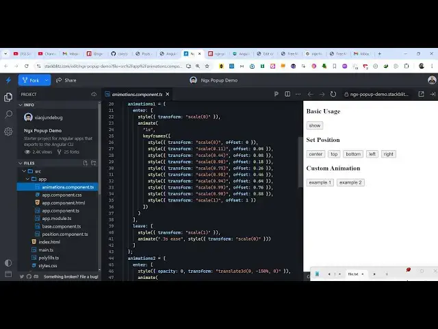 Video thumbnail for Angular ngx-popper Example to Create Tooltip & Popup Menu on Hover of HTML Elements in Browser