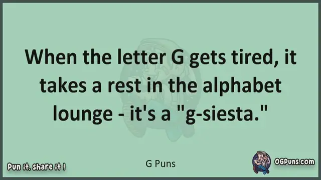 Video thumbnail for G - Jokes, Puns, Wordplays, and Laughter