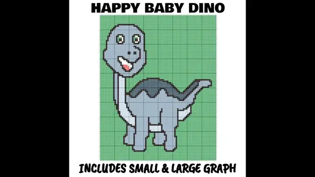 Video thumbnail for Happy Baby Dino C2C & Tapestry Crochet Pattern & Chart by Magic Yarn Pixels