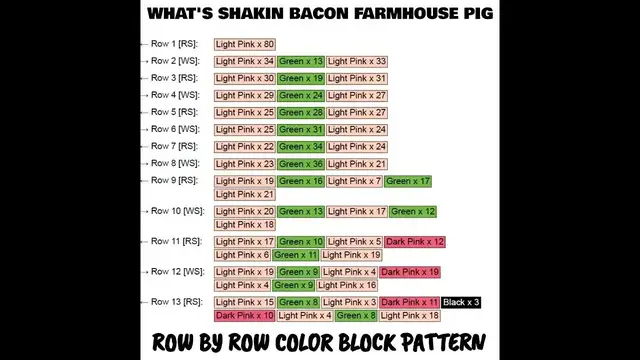 Video thumbnail for What's Shakin Bacon Farmhouse Pig C2C & Tapestry Crochet Pattern & Chart | Magic Yarn Pixels