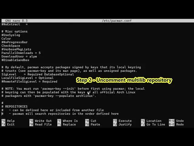 'Video thumbnail for How to enable multilib repository on Arch Linux'