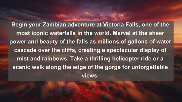 Video thumbnail for "Discover the Natural Wonders of Zambia: Top 10 Must-Visit Places | Explore the Stunning Landscapes and Rich Wildlife"