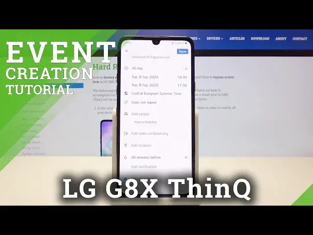 'Video thumbnail for Calendar App in LG G8X ThinQ – Create Event'