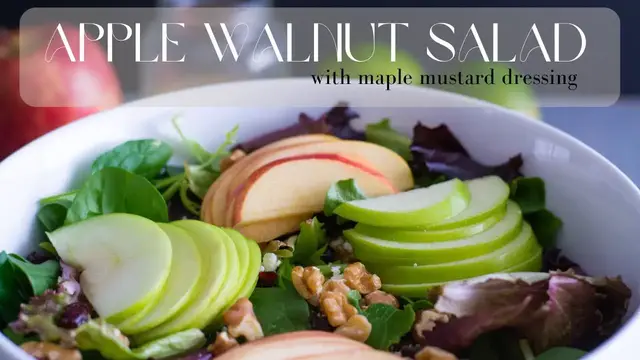 Video thumbnail for APPLE WALNUT SALAD | How To Make A Salad With Apples & Walnuts | SyS