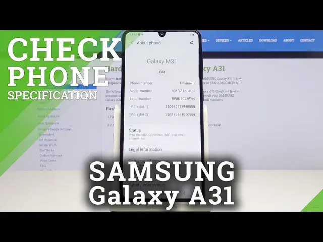 'Video thumbnail for How to Open Phone Specifications of Samsung Galaxy A31 – Find Localization of Phone Specs'