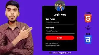 Video thumbnail for Login page design in HTML and CSS with source code - @CodeWithHarry @codingpakistan - CSS Design.