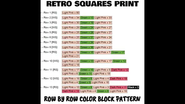 Video thumbnail for Retro Squares Print C2C & Tapestry Crochet Pattern & Chart by Magic Yarn Pixels
