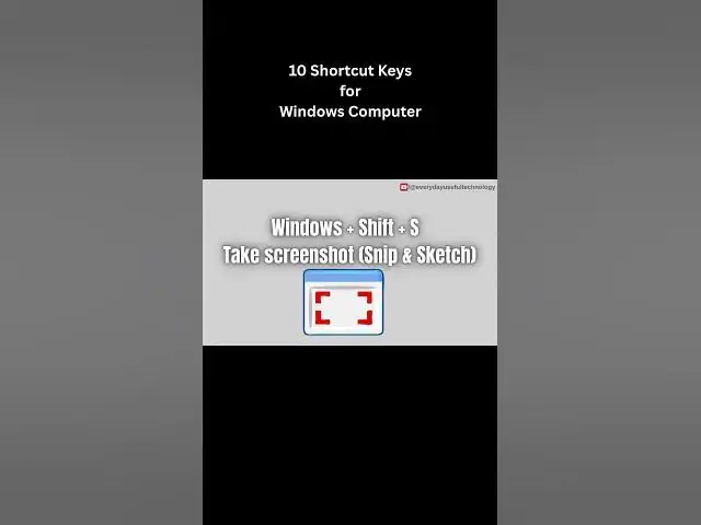 'Video thumbnail for 10 Windows Keyboard Shortcut Keys #windowstipsandtricks #windowstutorials #computereducation #shorts'