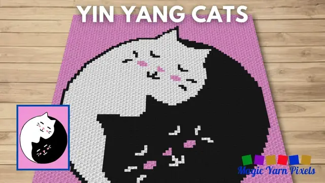Video thumbnail for FREE GRAPH Yin Yang Cats C2C & Tapestry Crochet Pattern | Magic Yarn Pixels