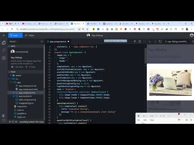Video thumbnail for Angular ngx-dialogs Example to Display Data & Image Popup Modals & Dialogs in Browser Using TS