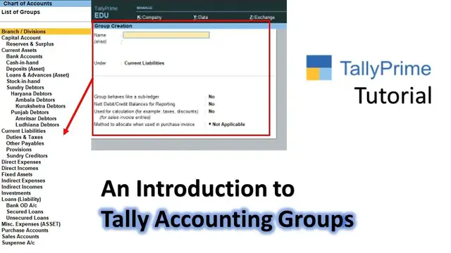 Video thumbnail for Working with Accounting Groups in Tally Prime / Tally ERP 9 Tutorial - Lesson 13
