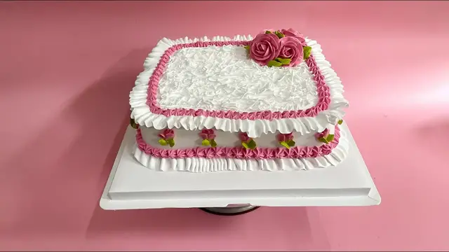 Video thumbnail for Beautiful Rose Flowers and White Birthday Cake