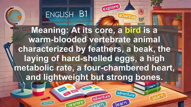 Video thumbnail for 2500 Must Know CEFR B1 Vocabulary - The Word 'Bird': From Feathers to Metaphors