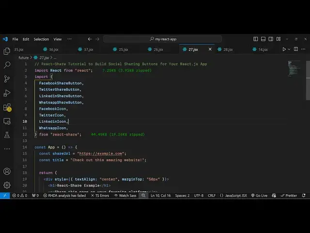 Video thumbnail for React Share Tutorial to Build Social Sharing Buttons for Your React.js App Using react-share Library