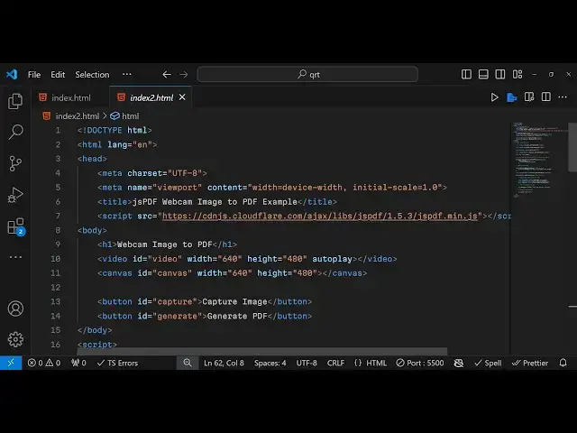Video thumbnail for jsPDF Tutorial to Add Image From Webcam and Encode to Base64 in PDF Using Javascript in Browser
