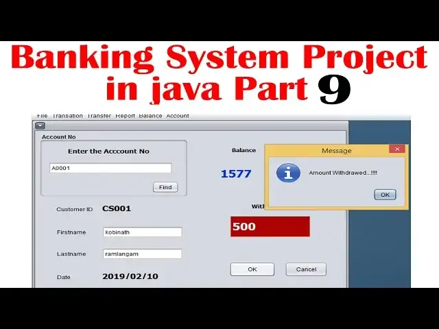 Video thumbnail for Banking Management System in Java part 9