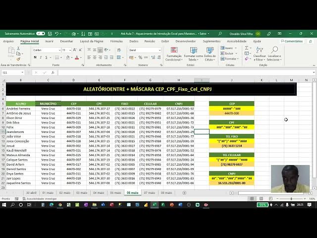 Video thumbnail for Aula 9 - Aquecimento Excel para 1ª Maratona Excel na Ilha de Itaparica