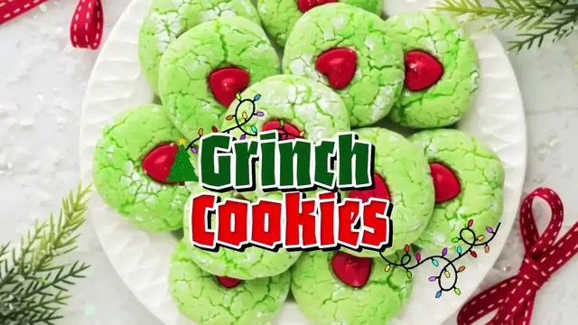 Video thumbnail for The Best Grinch Christmas Cookies | Soft & Chewy Cake Mix Version