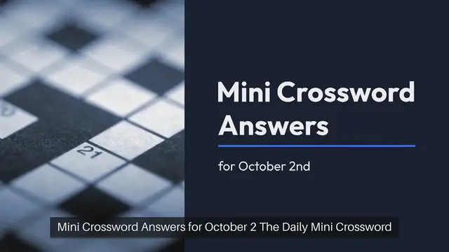 Video thumbnail for Mini crossword answers for October 2