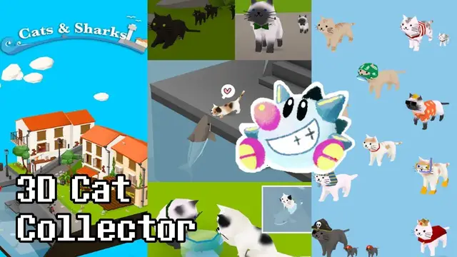 Video thumbnail for Let's Play Cats & Sharks | 3D Mobile Cat Collection