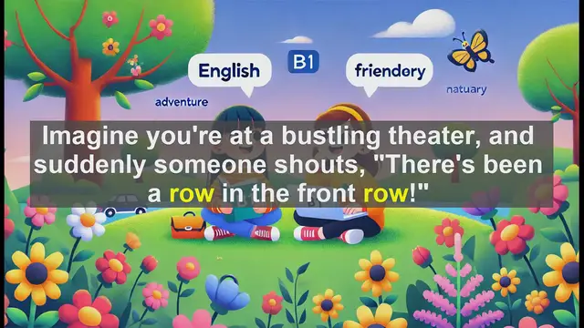Video thumbnail for 2500 Must Know CEFR B1 Vocabulary - Understanding the Word 'Row': Multiple Meanings and Uses