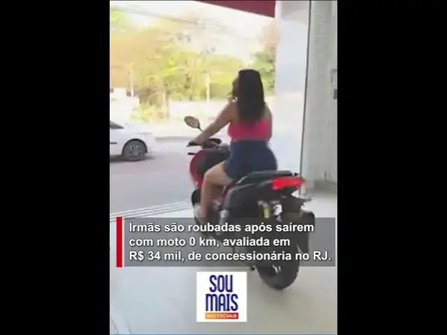 Video thumbnail for Irmãs são roubadas logo após saírem com moto 0 km de concessionária no RJ