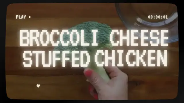 Video thumbnail for  broccoli and cheese stuffed chicken
