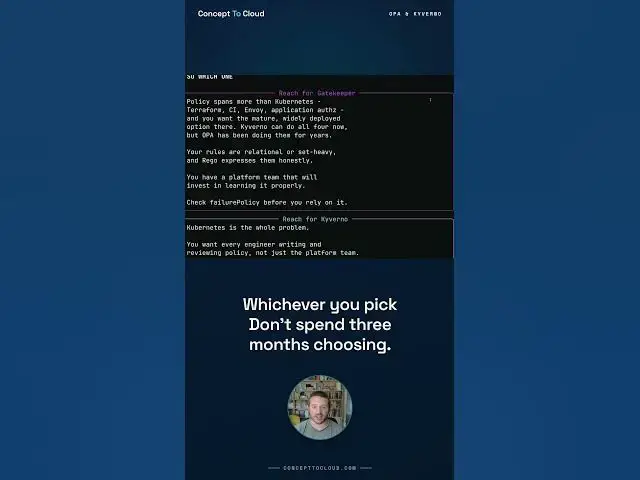 Video thumbnail for Don't Spend Three Months Choosing a Policy Engine