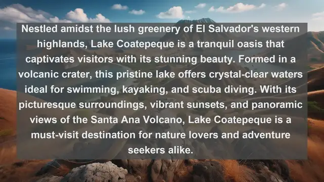 Video thumbnail for Unveiling El Salvador's Natural Treasures: Top 10 Stunning Lakes You Must Explore