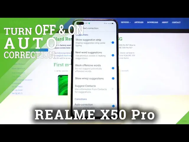 'Video thumbnail for How to Locate All Correction Features in Realme X50 Pro - Enable Typing Options'