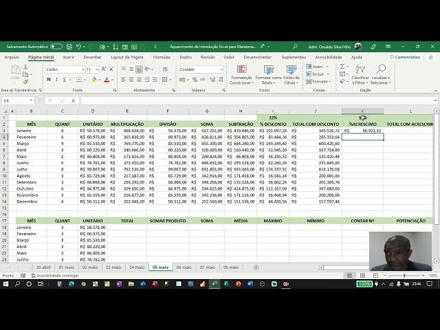 Video thumbnail for Aula 6 - Aquecimento Excel para 1ª Maratona Excel na Ilha de Itaparica