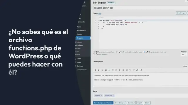 Video thumbnail for Archivo functions.php de WordPress: La Guía Definitiva + Fragmentos de Código Útiles